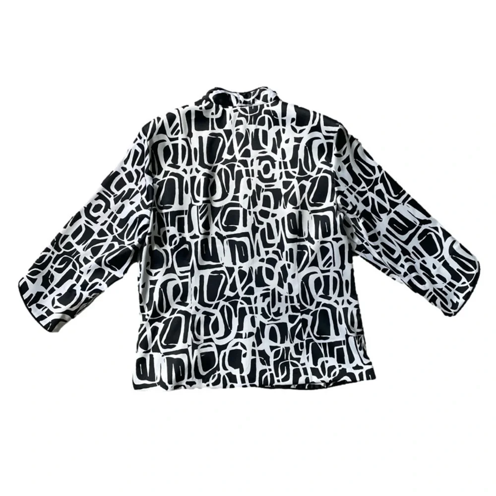 Dress Barn Abstract Monochrome Suit Jacket, L - Picture 2 of 10